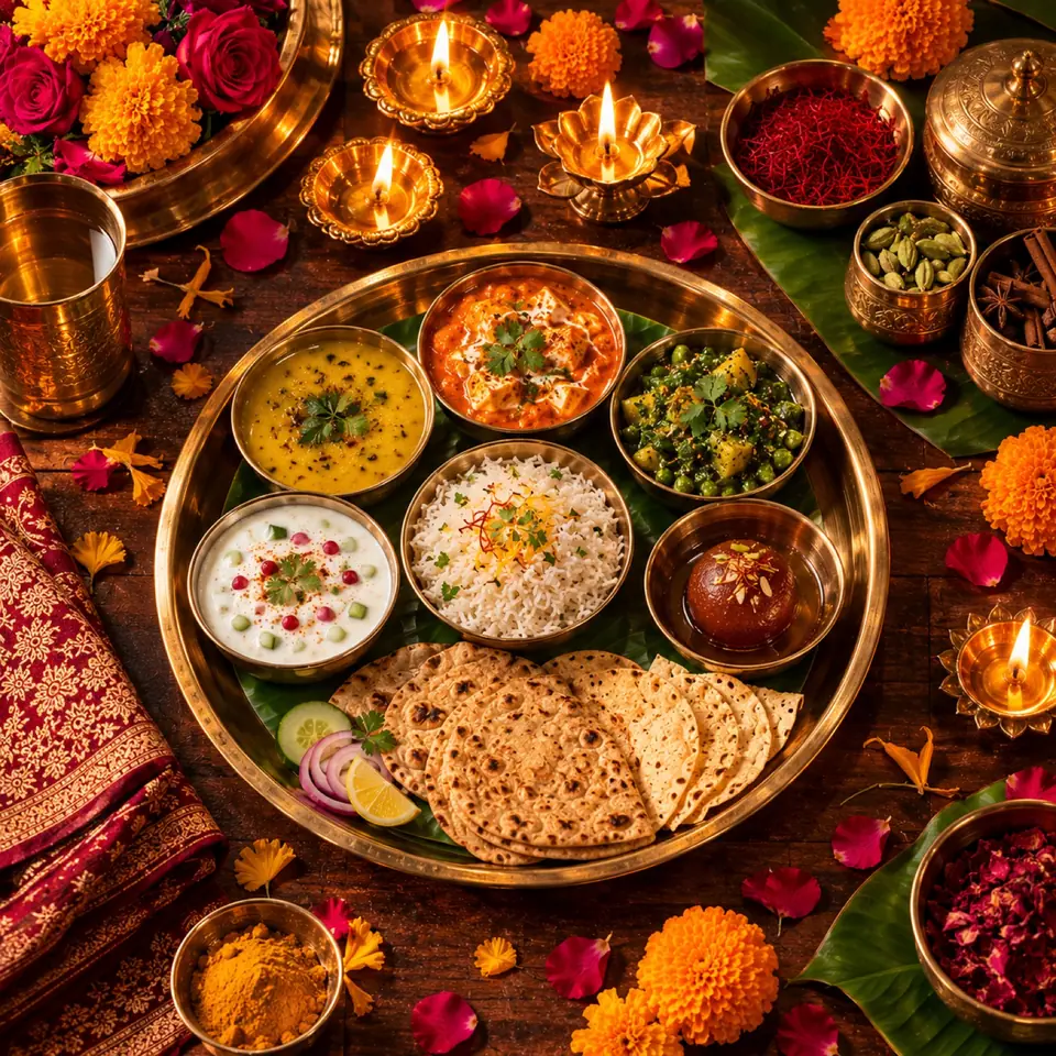 Festive thali spread