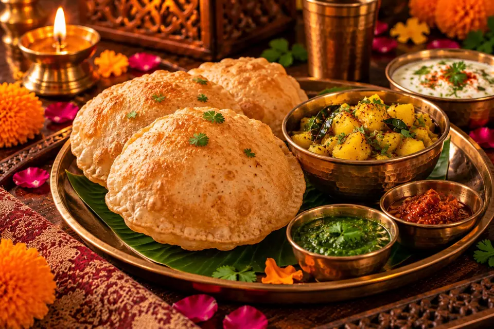 Puri aloo thali